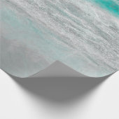 Beach Turquoise Ocean Waves Tropical Coastal Art Cadeaupapier (Hoek)