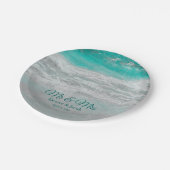 Beach Turquoise Tropical Ocean Waves Coastal Papieren Bordje (Gekanteld)