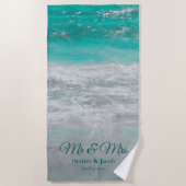 Beach Turquoise Tropical Ocean Waves Coastal Strandlaken (Voorkant)