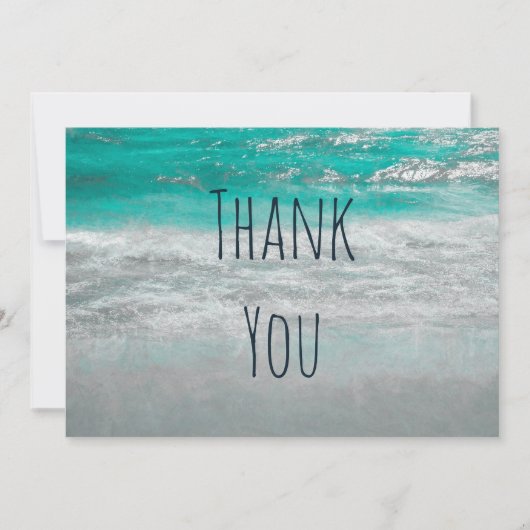 Beach Turquoise White Coastal Ocean Wave Bedankt (Voorkant)