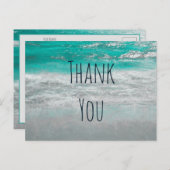 Beach Turquoise White Coastal Ocean Wave Bedankt Briefkaart (Voorkant / Achterkant)