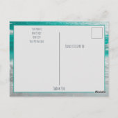 Beach Turquoise White Coastal Ocean Wave Bedankt Briefkaart (Achterkant)
