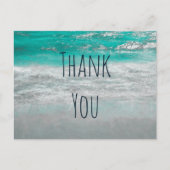 Beach Turquoise White Coastal Ocean Wave Bedankt Briefkaart (Voorkant)