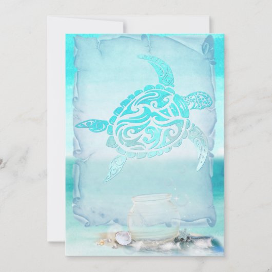 Beach Turtle Waterverf Art Kaart (Voorkant)