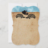 Beach Turtle Whimsical Weddenschap Kaart (Achterkant)