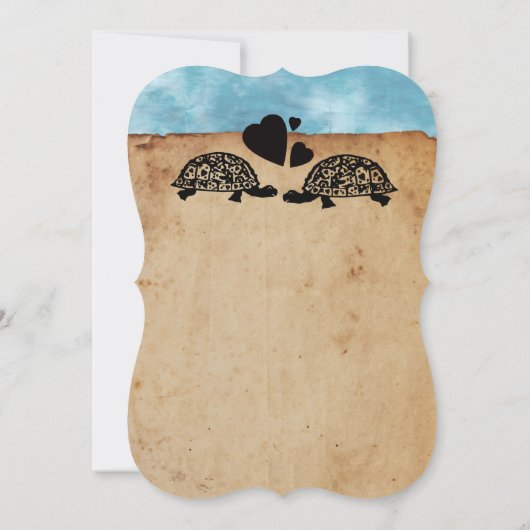 Beach Turtle Whimsical Weddenschap Kaart (Achterkant)
