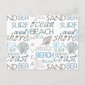 Beach Typografie Briefkaart (Voorkant)