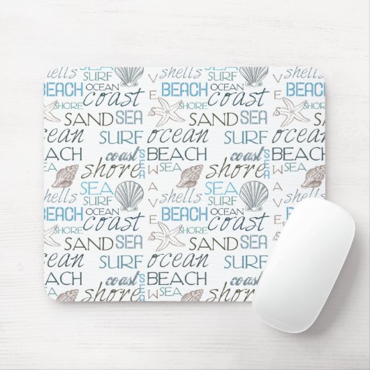 Beach Typografie Muismat (Met muis)
