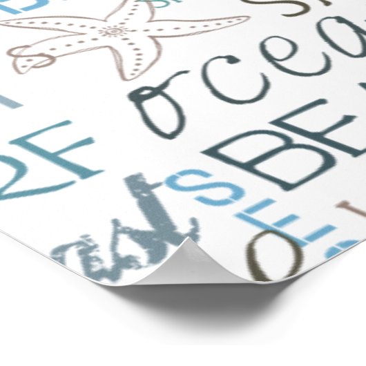 Beach Typografie Poster (Hoek)