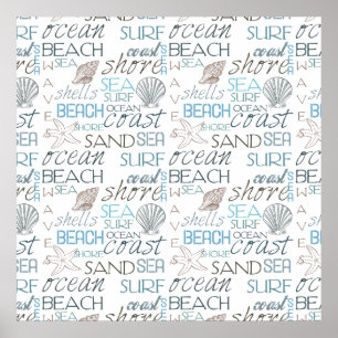 Beach Typografie Poster