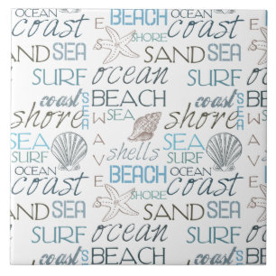 Beach Typografie Tegeltje