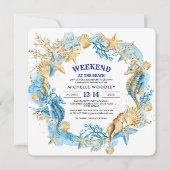 Beach | Uitnodigingen Seaside Bachelorette Weekend (Voorkant)