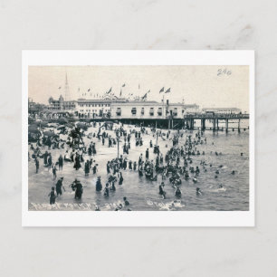 Beach Uitzicht, Asbury Park, New Jersey Vintage Briefkaart