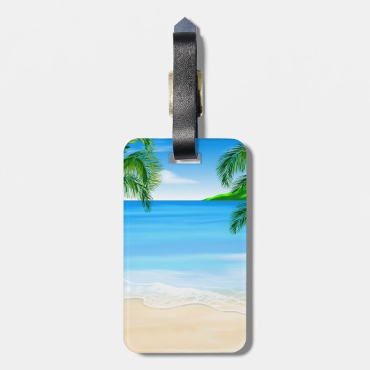 Beach Uitzicht Bagagelabel (Achterkant verticaal)