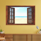 Beach Uitzicht Fake Window Home Kantoor Canvas Afdruk (Insitu (Woonkamer))