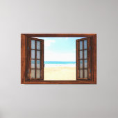 Beach Uitzicht Fake Window Home Kantoor Canvas Afdruk (Voorkant)
