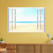 Beach Uitzicht Fake Window Home Kantoor Canvas Afdruk (Insitu (Woonkamer))
