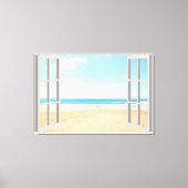 Beach Uitzicht Fake Window Home Kantoor Canvas Afdruk (Voorkant)