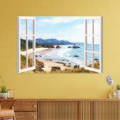 Beach Uitzicht Fake Window Home Kantoor Canvas Afdruk (Insitu (Woonkamer))