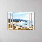 Beach Uitzicht Fake Window Home Kantoor Canvas Afdruk (Voorkant)