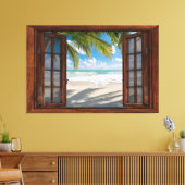Beach Uitzicht Fake Window Home Kantoor Canvas Afdruk (Insitu (Woonkamer))