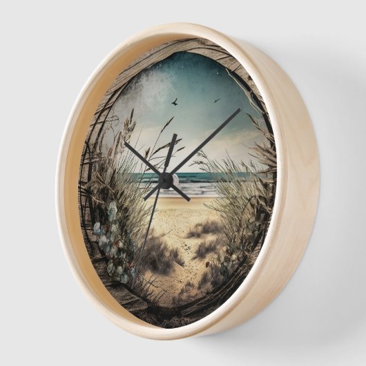 Beach Uitzicht Rustige wandklok (Hoek)