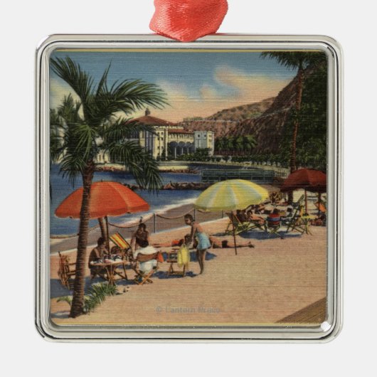 Beach Uitzicht voor Hotel St. Catherine Metalen Ornament (Voorkant)