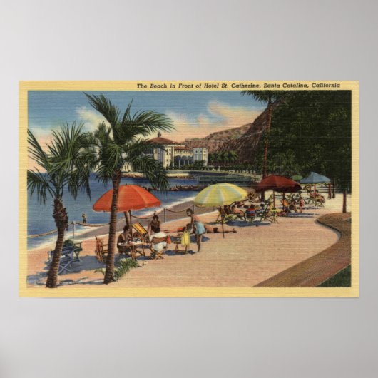 Beach Uitzicht voor Hotel St. Catherine Poster (Voorkant)