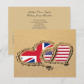 Beach UK and USA Love Hearts Kaart (Voorkant / Achterkant)