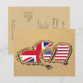Beach UK and USA Love Hearts Save The Date (Voorkant / Achterkant)