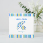 Beach Umbrella Birthday Party Invitation Kaart (Staand voorkant)