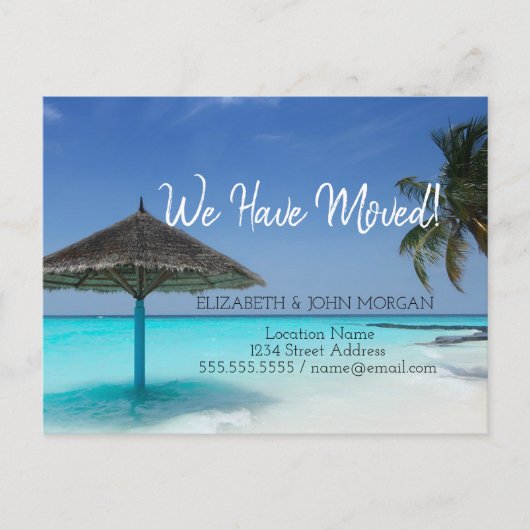 Beach Umbrella Moving Aankondigingskaart (Voorkant)