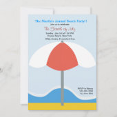 Beach Umbrella Party Invitation Kaart (Voorkant)