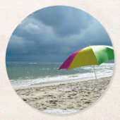 Beach Umbrella Ronde Kartonnen Onderzetter (Voorkant)