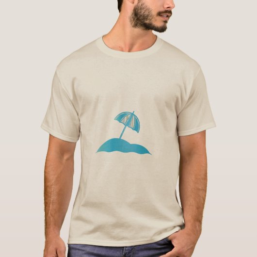 Beach Umbrella Summer Vibes Minimalist T-Shirt (Voorkant)