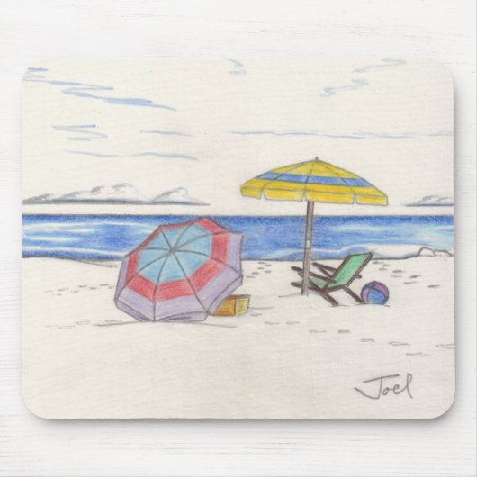 BEACH UMBRELLAS mousepad Muismat (Voorkant)