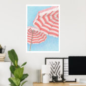 Beach Umbrellas Poster (Thuiskantoor)