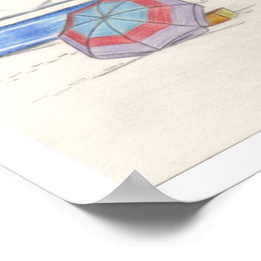 BEACH UMBRELLAS print (7,33 x 7,33 inch) (Hoek)