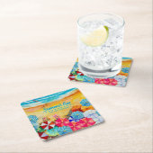 Beach Umbrellas Sand Kartonnen Onderzetters (Insitu)