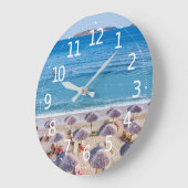 Beach Umbrellas Summer Scenery | Wandklok (Hoek)