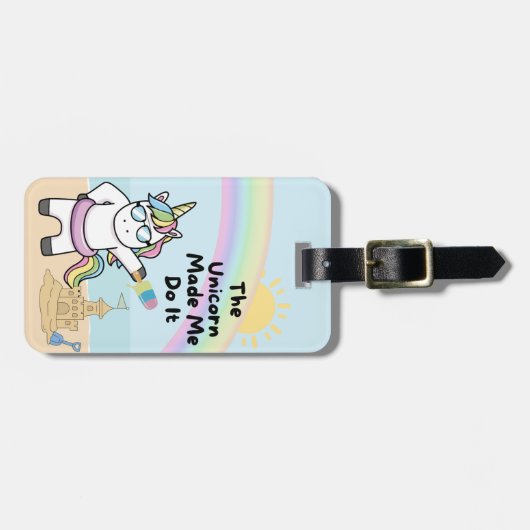 Beach Unicorn Bagagelabel (Voorkant horizontaal)