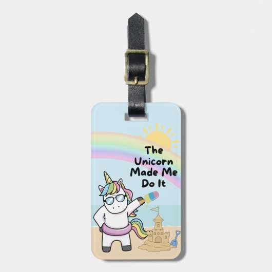 Beach Unicorn Bagagelabel (Voorkant verticaal)