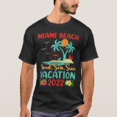 Beach Vacation 2022 Retro Sunset Florida Miami Bea T-shirt (Voorkant)
