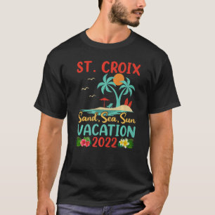 Beach Vacation 2022 Retro Virgin Island St Croix B T-shirt