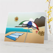 Beach Vacation BIG Wenskaart Kaart (Gele Bloem)