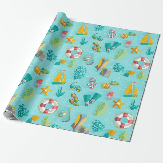 Beach Vacation Cadeaupapier (Uitgerold)