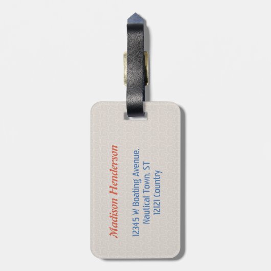 Beach Vacation | Funny Nautical Pun | Zeilboten Bagagelabel (Achterkant verticaal)