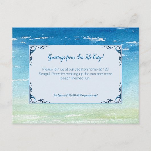 Beach Vacation Home Guest Uitnodiging (Voorkant)