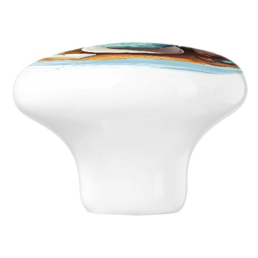 Beach Vacation Keramische Knop (Zijkant)