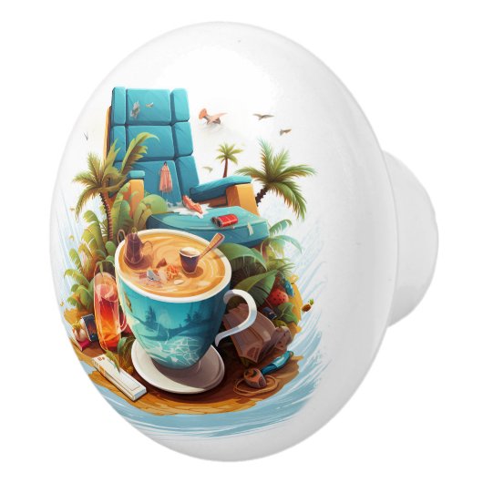 Beach Vacation Keramische Knop (Rechts)